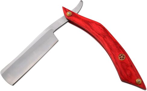 Old Ram Straight Razor | Straight Edge-Razor Red Wood & Bone Handle- Sharp | High Hardness Stainless Steel Cutthroat Straight Edge Blade | Barber Razor (217) in Kuwait