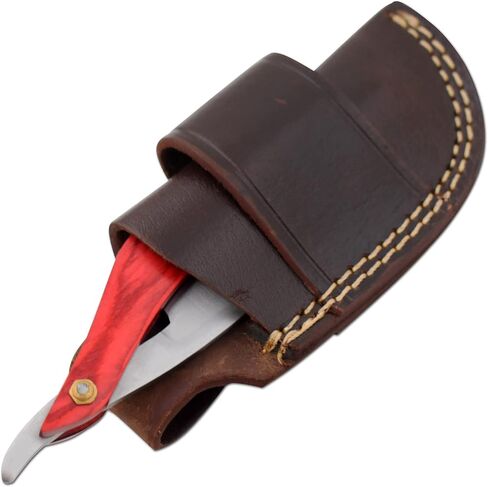 Old Ram Straight Razor | Straight Edge-Razor Red Wood & Bone Handle- Sharp | High Hardness Stainless Steel Cutthroat Straight Edge Blade | Barber Razor (217) in Kuwait