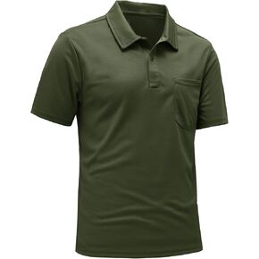 YSENTO Men's Polo Shirts Dry Fit Short Sleeve Collared Golf T Shirts with Pocket