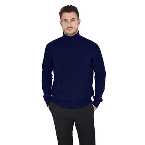 Cashmeren Men's Essential Knit Turtleneck Sweater Cashmere Wool Long Sleeve Roll Neck Pullover