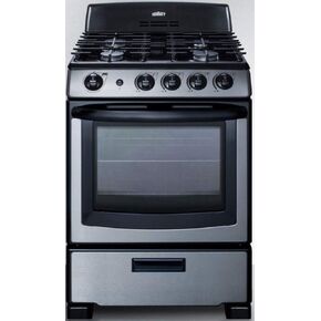 Summit PRO247SS 24"" Freestanding Gas Range with 4 Sealed Burners 2.9 cu. ft. Oven Capacity LP Convertible Continuous Grates in Stainless Steel in Saudi Arabia