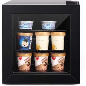 Northair Compact Mini Freezer with Glass Display Door - 2.1 Cu Ft with 2 Removable Shelves - Quiet Upright Freezer - 7 Temperature Settings - Black in Kuwait