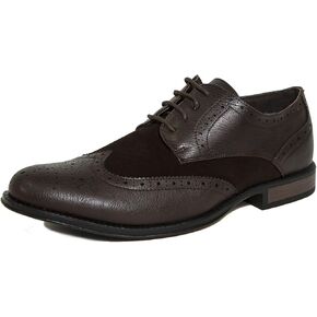 Alpine Swiss Zurich Mens Wing Tip Oxfords Two Tone Brogue Medallion Dress Shoes in Kuwait