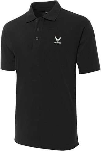FANNOO Men's Polo Shirts US Air Force Retired Embroidery Short Sleeve Regular-Fit Advantage Performance Shirts in Saudi Arabia