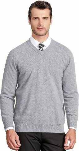 织礼 Zhili Men's Perfect Slim Fit V-Neck Cashmere Sweater in Saudi Arabia