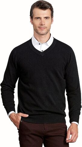 织礼 Zhili Men's Perfect Slim Fit V-Neck Cashmere Sweater in Saudi Arabia