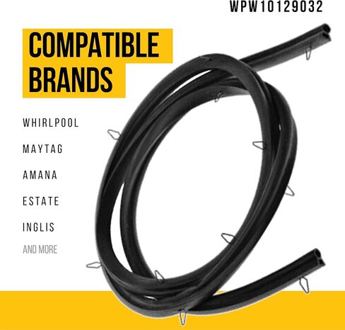 Durable WPW10129032 W10129032 Door Gasket - Compatible Amana Maytag Whirlpool Stove Parts - Replaces AP6015430 1449536 PS11748708 - Traps Heat and Prevents It From Escaping in Saudi Arabia