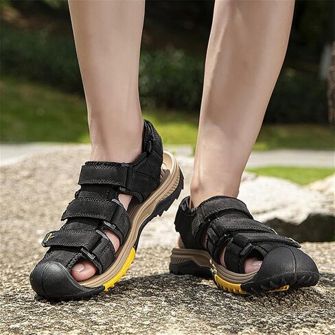 Veslexth Men's Athletic Hiking Sandals Fisherman Summer Outdoor Sport Sandal Shoes Adjustable Amphibious Casual Beach Sandal in Kuwait