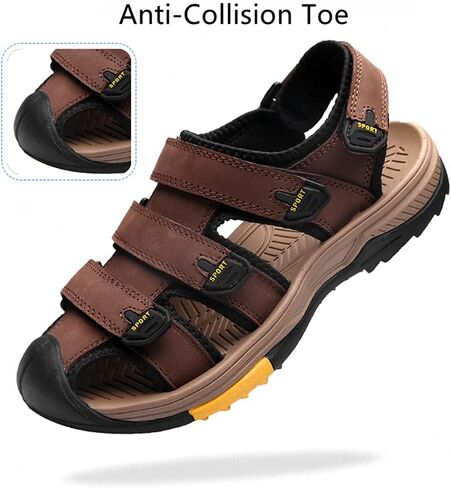 Veslexth Men's Athletic Hiking Sandals Fisherman Summer Outdoor Sport Sandal Shoes Adjustable Amphibious Casual Beach Sandal in Kuwait