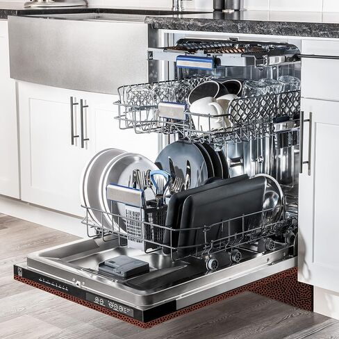 ZLINE 24" Tallac Series 3rd Rack Tall Tub Dishwasher in Hand Hammered Copper with Stainless Steel Tub, 51dBa (DWV-HH-24) in Saudi Arabia