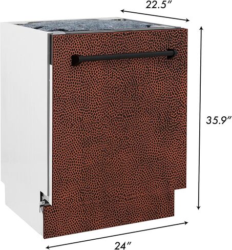 ZLINE 24" Tallac Series 3rd Rack Tall Tub Dishwasher in Hand Hammered Copper with Stainless Steel Tub, 51dBa (DWV-HH-24) in Saudi Arabia