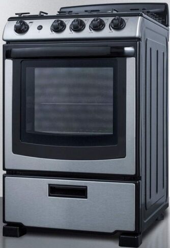Summit PRO247SS 24"" Freestanding Gas Range with 4 Sealed Burners 2.9 cu. ft. Oven Capacity LP Convertible Continuous Grates in Stainless Steel in Saudi Arabia