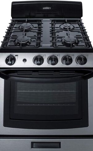 Summit PRO247SS 24"" Freestanding Gas Range with 4 Sealed Burners 2.9 cu. ft. Oven Capacity LP Convertible Continuous Grates in Stainless Steel in Saudi Arabia