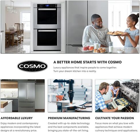 COSMO COS-F965NF 36 بوصة. نطاق وقود مزدوج مع 5 شعلات غاز، فرن حراري كهربائي بسعة 3.8 متر مكعب. سعة قدم، 8 وظائف، جزء داخلي من البورسلين الأسود من الفولاذ المقاوم للصدأ in Saudi Arabia