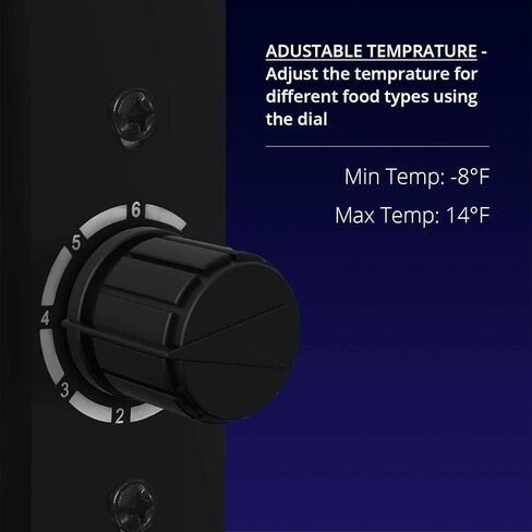 Northair Compact Mini Freezer with Glass Display Door - 2.1 Cu Ft with 2 Removable Shelves - Quiet Upright Freezer - 7 Temperature Settings - Black in Kuwait