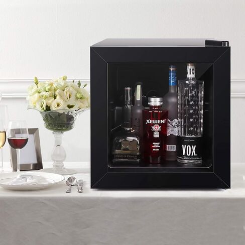 Northair Compact Mini Freezer with Glass Display Door - 2.1 Cu Ft with 2 Removable Shelves - Quiet Upright Freezer - 7 Temperature Settings - Black in Kuwait