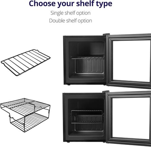 Northair Compact Mini Freezer with Glass Display Door - 2.1 Cu Ft with 2 Removable Shelves - Quiet Upright Freezer - 7 Temperature Settings - Black in Kuwait