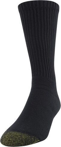 Gold Toe Men's Cotton Crew Athletic Sock 6-Pack (10-13, Black) in Kuwait