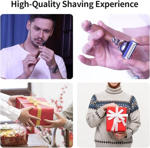 WHAT Men’S Luxury Wet Shaving Kit, Classic Nostalgic Shaving Kit, Nine-Piece Shaving Gift Box, The Perfect Holiday Gift For Husband, Friends, And Father, white in Saudi Arabia