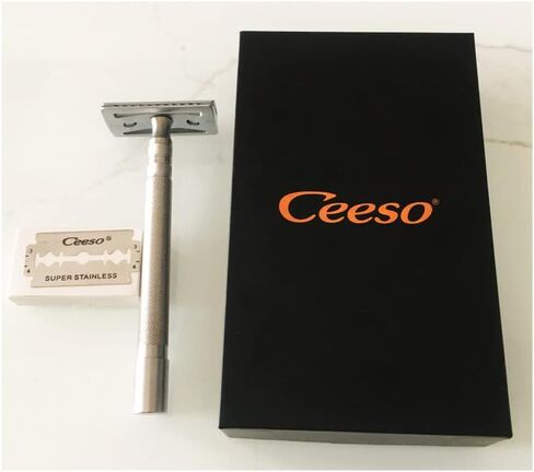 Ceeso Classic manual razor Patent design Double Edge Safety Razor stainless steel 316 Handle Safety Razor Wood For Men or For Women with 10PCS blades in Saudi Arabia