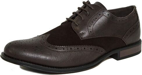 Alpine Swiss Zurich Mens Wing Tip Oxfords Two Tone Brogue Medallion Dress Shoes in Saudi Arabia