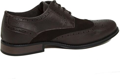 Alpine Swiss Zurich Mens Wing Tip Oxfords Two Tone Brogue Medallion Dress Shoes in Saudi Arabia
