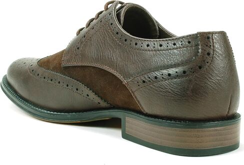 Alpine Swiss Zurich Mens Wing Tip Oxfords Two Tone Brogue Medallion Dress Shoes in Saudi Arabia