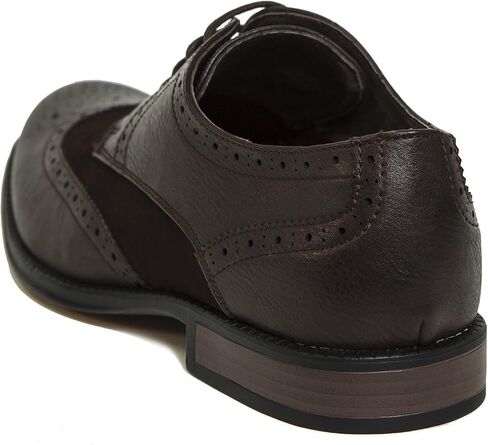 Alpine Swiss Zurich Mens Wing Tip Oxfords Two Tone Brogue Medallion Dress Shoes in Saudi Arabia