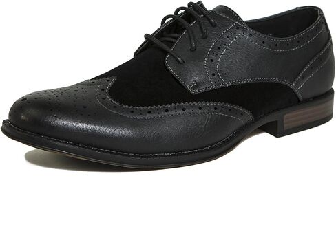 Alpine Swiss Zurich Mens Wing Tip Oxfords Two Tone Brogue Medallion Dress Shoes in Saudi Arabia