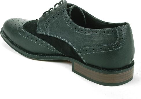 Alpine Swiss Zurich Mens Wing Tip Oxfords Two Tone Brogue Medallion Dress Shoes in Saudi Arabia