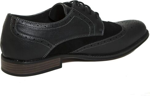 Alpine Swiss Zurich Mens Wing Tip Oxfords Two Tone Brogue Medallion Dress Shoes in Saudi Arabia