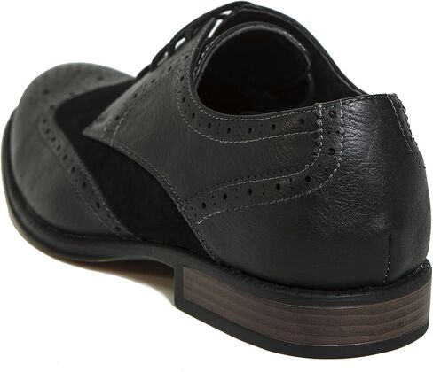 Alpine Swiss Zurich Mens Wing Tip Oxfords Two Tone Brogue Medallion Dress Shoes in Saudi Arabia