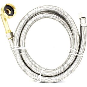 CMI Inc Stainless Steel Braided Dishwasher Connector 8 Ft with Swivel Elbow, Dishwasher Supply Line, 3/8" X 3/8" Compression with 3/4" Female Hose Thread Connect, 96 Inches in Saudi Arabia