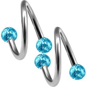 Bodyjewellery 2 قطعة 16 جرام دوامة الحديد الملتوية بار التيتانيوم القرط الزنمة الشفاه الغضروف اللولب هوب ترصيع الحاجب Ferido كرات B2ECM in Kuwait
