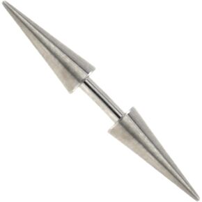 BYB Barbells Steel Double Spike End (12mm Long) Ear Piercing Jewelry for 14G Cartilage/Lobe in Saudi Arabia