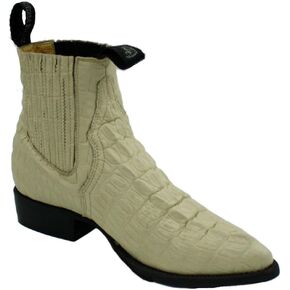 Men Genuine Cow Leather Crocodile Print Short Ankle Western j Toe Boots in Saudi Arabia