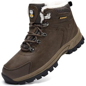 Mens Winter Snow Boots Women Waterproof Cold Weather Hiking Bootie Warm Fur Lined Casual Anti Slip Work Ankle Shoes