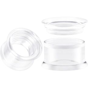 Pair of Acrylic Clear Double Flared Piercing Jewelry Ear Tunnel Earring Lobe Stretcher