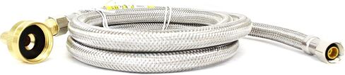 CMI Inc Stainless Steel Braided Dishwasher Connector 8 Ft with Swivel Elbow, Dishwasher Supply Line, 3/8" X 3/8" Compression with 3/4" Female Hose Thread Connect, 96 Inches in Saudi Arabia