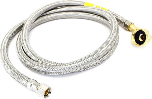 CMI Inc Stainless Steel Braided Dishwasher Connector 8 Ft with Swivel Elbow, Dishwasher Supply Line, 3/8" X 3/8" Compression with 3/4" Female Hose Thread Connect, 96 Inches in Saudi Arabia
