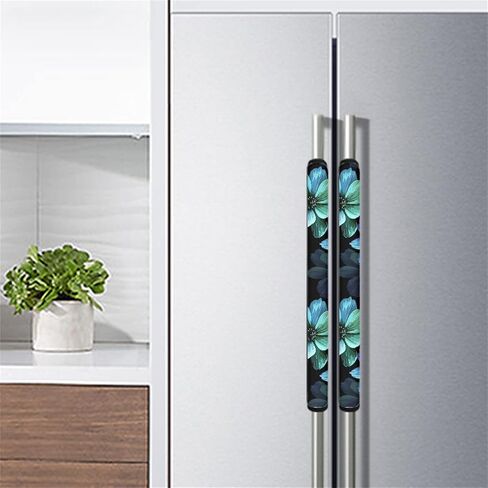 Personalized Printed Refrigerator Door Handle Cover, Firm Handle Cover, Handle Protector 4 Pack, Creative Halloween Funny Pumpkin Print in Kuwait
