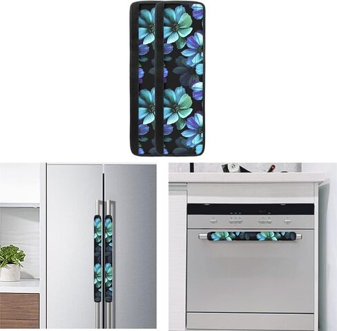 Personalized Printed Refrigerator Door Handle Cover, Firm Handle Cover, Handle Protector 4 Pack, Creative Halloween Funny Pumpkin Print in Kuwait
