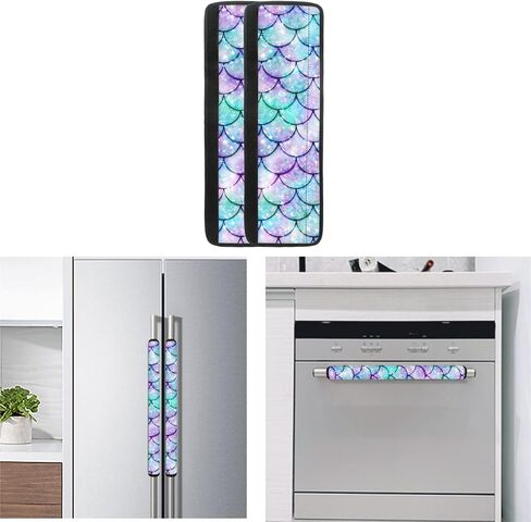 Personalized Printed Refrigerator Door Handle Cover, Firm Handle Cover, Handle Protector 4 Pack, Creative Halloween Funny Pumpkin Print in Kuwait