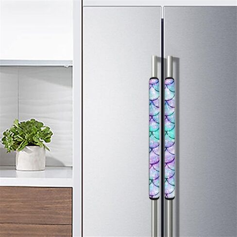 Personalized Printed Refrigerator Door Handle Cover, Firm Handle Cover, Handle Protector 4 Pack, Creative Halloween Funny Pumpkin Print in Kuwait