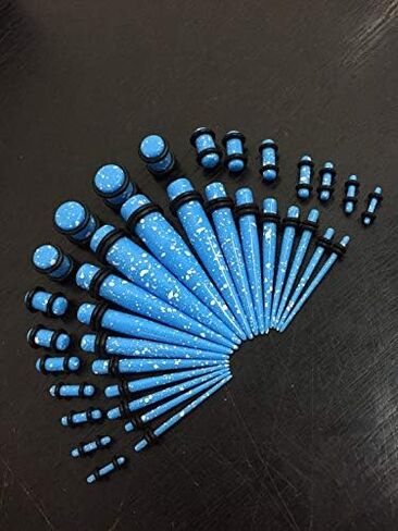 Bodyj4you 36PC Gauges Kit Ear Stretching 14G-00G Glitter Acrylic Taper Plug Body Piercing in Saudi Arabia