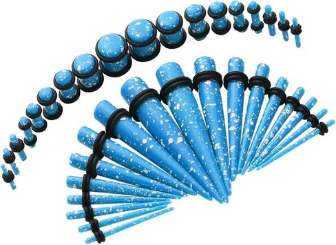 Bodyj4you 36PC Gauges Kit Ear Stretching 14G-00G Glitter Acrylic Taper Plug Body Piercing in Saudi Arabia
