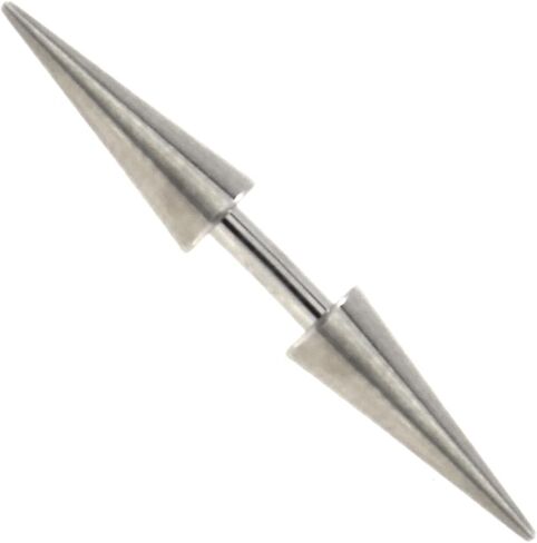 BYB Barbells Steel Double Spike End (12mm Long) Ear Piercing Jewelry for 14G Cartilage/Lobe in Saudi Arabia