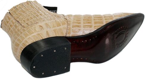 Men Genuine Cow Leather Crocodile Print Short Ankle Western j Toe Boots in Kuwait