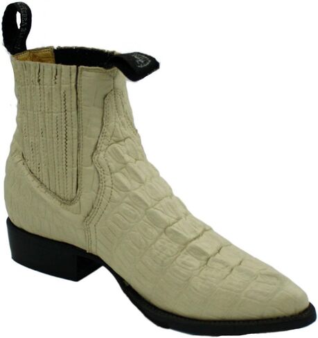 Men Genuine Cow Leather Crocodile Print Short Ankle Western j Toe Boots in Kuwait