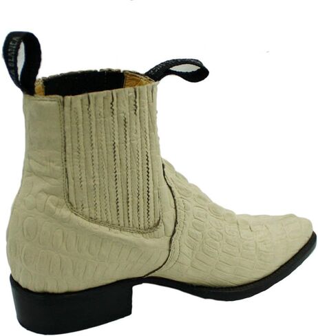 Men Genuine Cow Leather Crocodile Print Short Ankle Western j Toe Boots in Kuwait